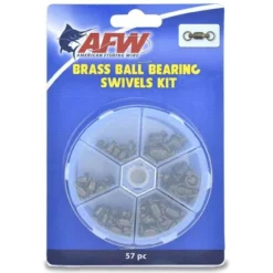 American Fishing Wire AFW TKB00006 Brass Ball Bearing Swivels Kit 57 Pieces