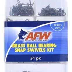 American Fishing Wire AFW TKB00007 Brass Ball Bearing Snap Swivels Kit 51 Pieces
