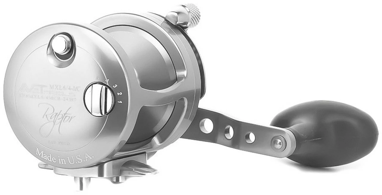 Avet Reels Avet MXL 6/4 MC Raptor 2-Speed Lever Drag Casting Reel - Silver