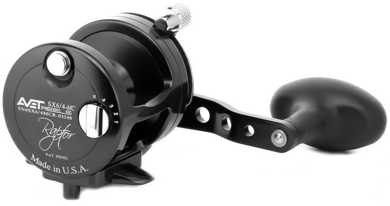 Avet Reels Avet SX 6/4 MC Raptor 2-Speed Lever Drag Casting Reel Black