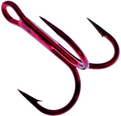 Daiichi Hooks Daiichi D99Q Light Wire Treble Hooks - Bleeding Bait Red