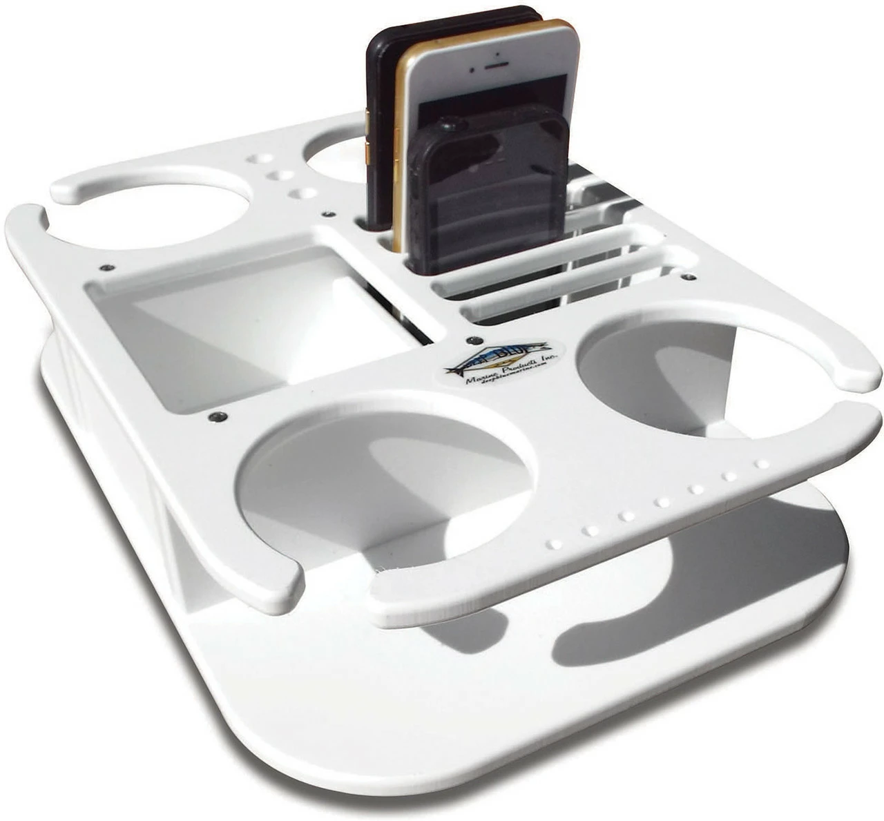 Deep Blue 4 Cup Drink Holder & Cell Phone Storage Box