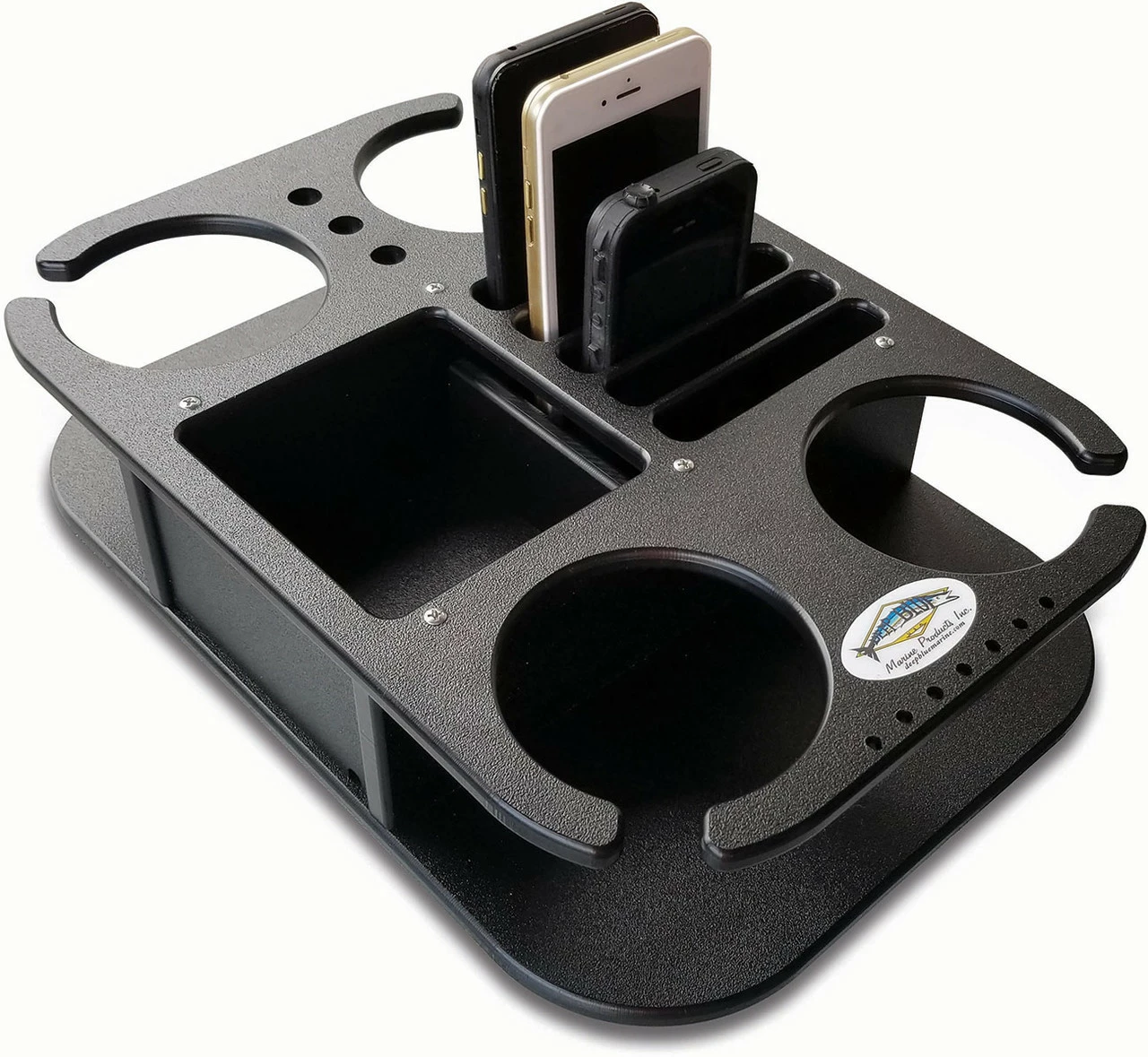 Deep Blue 4 Cup Drink Holder & Cell Phone Storage Box - Image 2