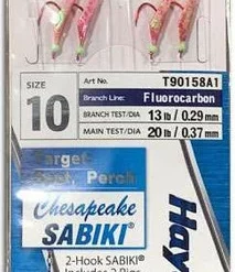 Hayabusa Chesapeake Sabiki 2 Hook Rigs - Red - 2 Pack