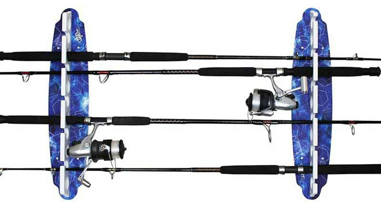 Reel Salty Waterproof 11 Fishing Rod Wall/Ceiling Rack - Deep Blue