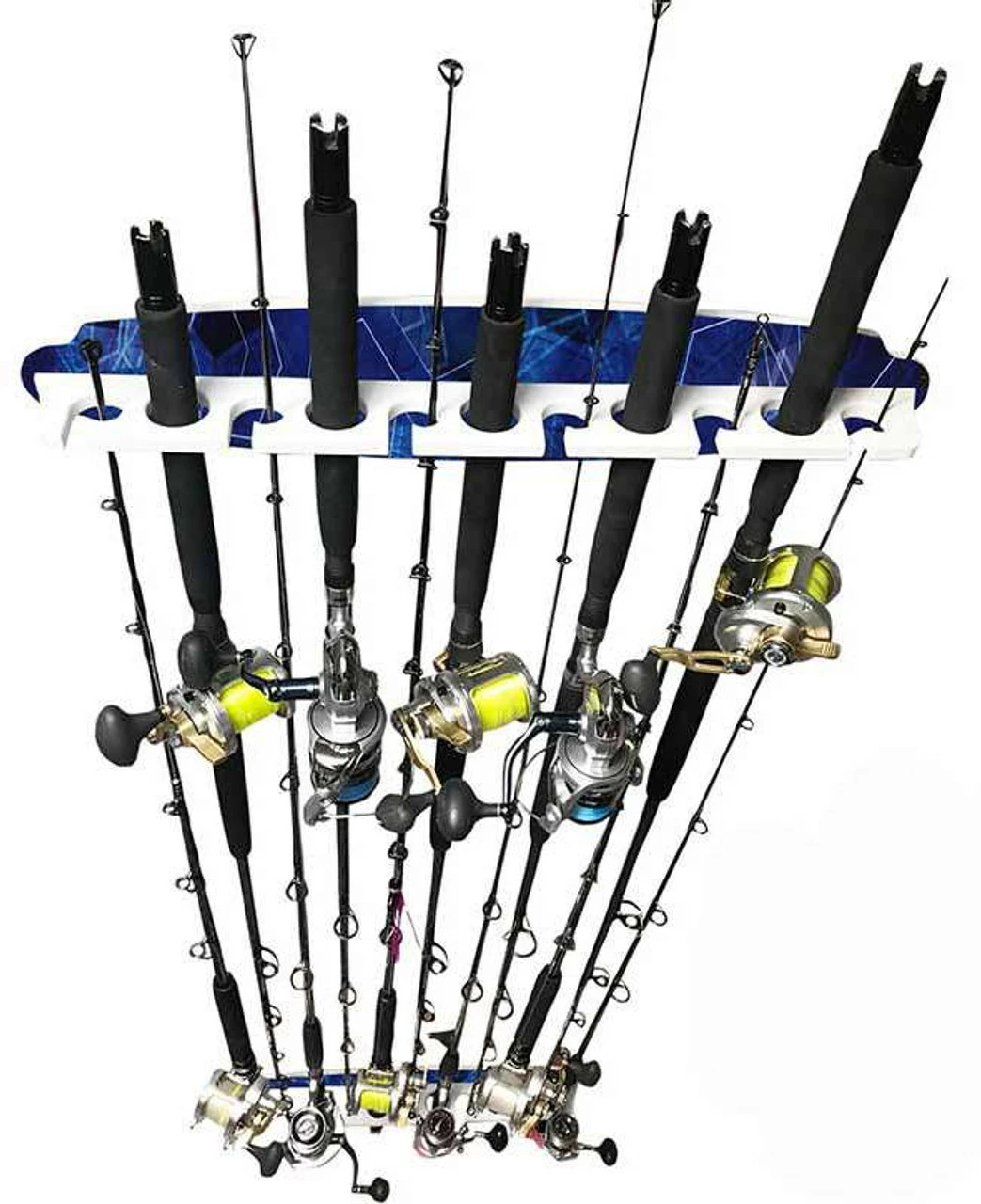 Reel Salty Waterproof 11 Fishing Rod Wall/Ceiling Rack - Deep Blue - Image 2