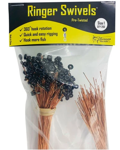 Turner Tackle Ringer Swivels Pre-Twisted Swivels - Size 1 - 250pk