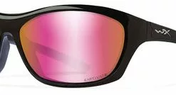 Wiley X WX Glory Sunglasses - Rose Gold Mirror Lens/Gloss Black Frame