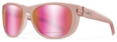Wiley X WX Weekender Sunglasses - Crystal Blush Frame/Rose Gold Mirror